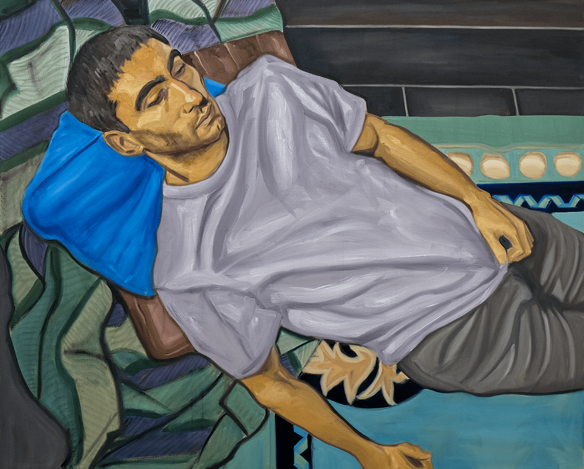 Tom White Niall In Repose, 2020 oil on canvas 152 cm x 122 cm © The Artist