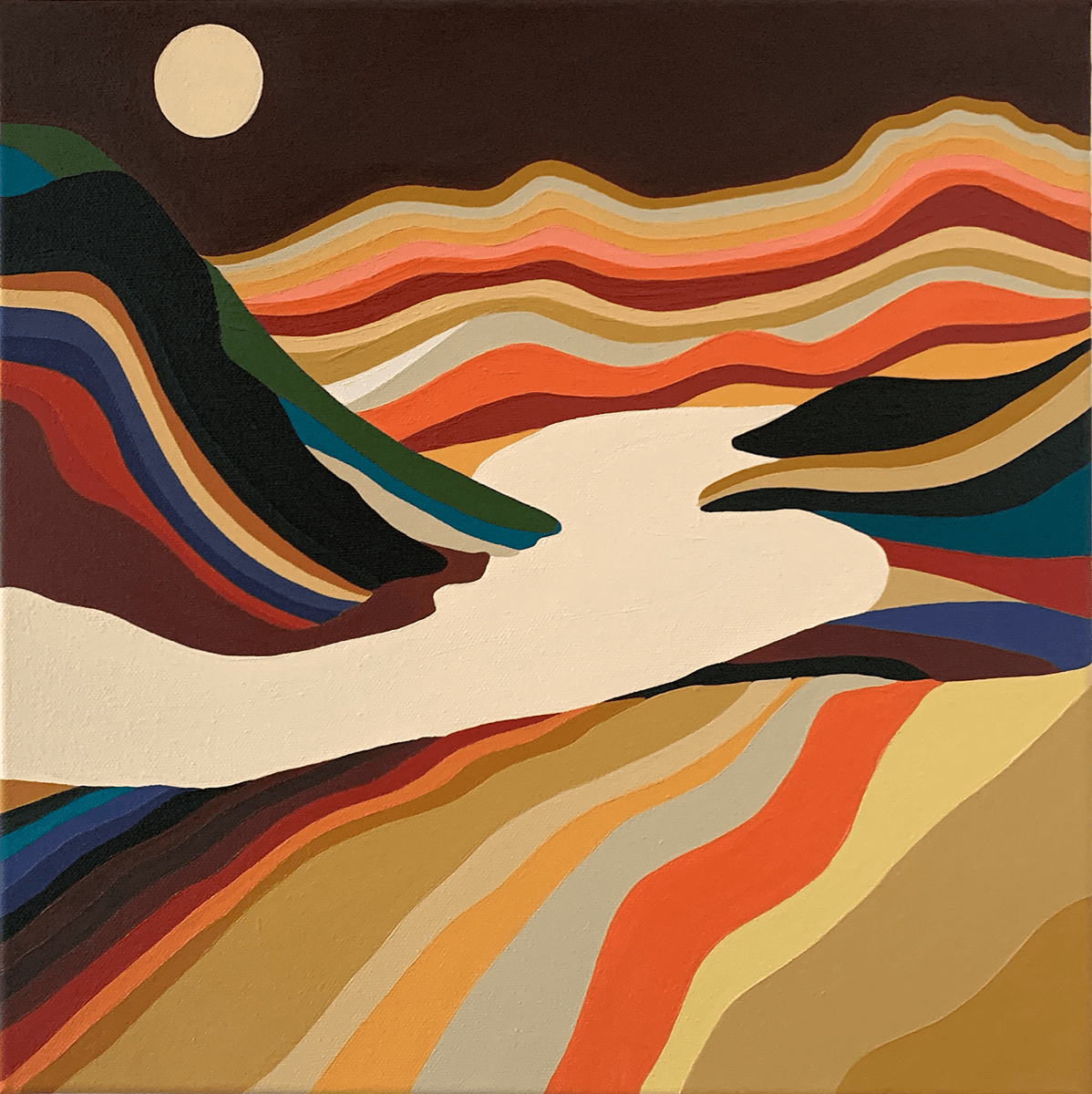 Desi Ilker Moonlighted, 2020 Acrylic on canvas 40 cm x 40 cm © The Artist