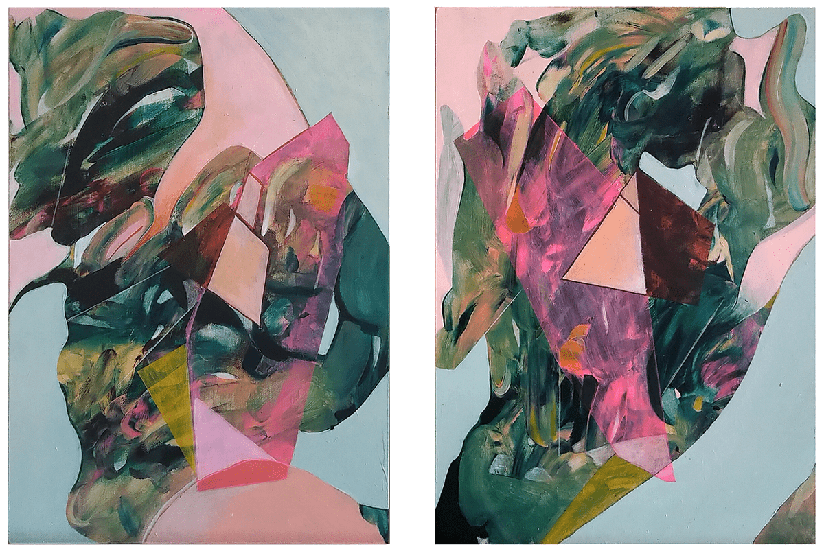 Marleen Pennings Pop, 2020 Acrylic on panel 2 Panels, each 21cm x 30cm © The Artist