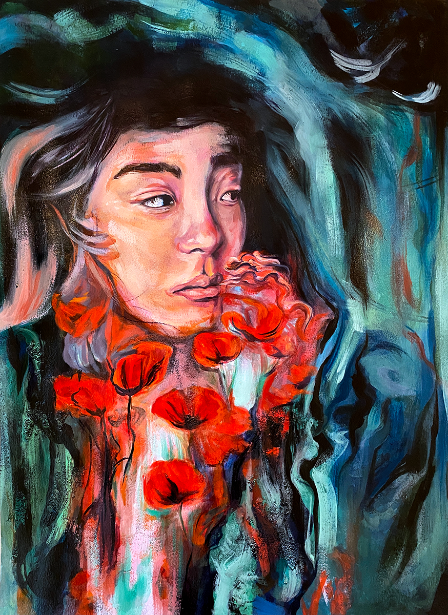 Cristina Rago Pensando, 2020 Mixed Media on Paper 24 in x 30 in © The Artist