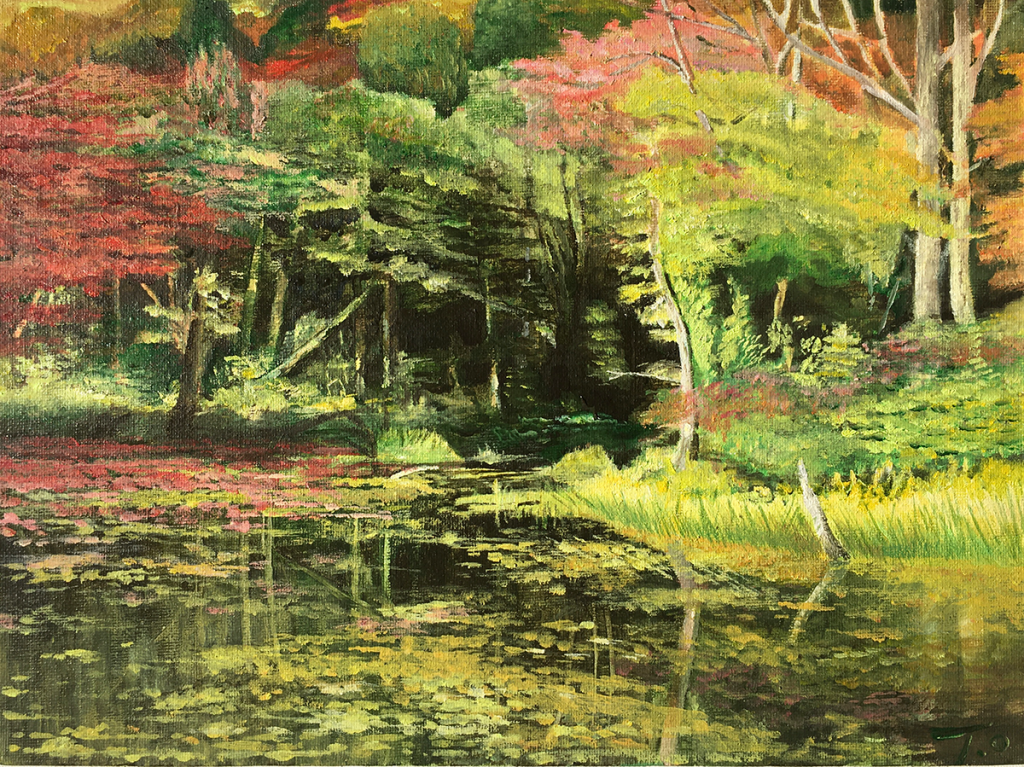 Thomas Olszanowski Pond in Algoma, 2020 Oil on canvas panel 12 in x 9 in © The Artist