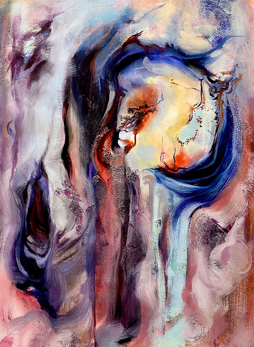 Cristina Rago Unraveling Realms, 2020 Mixed Media on Paper 12 in x 18 in © The Artist